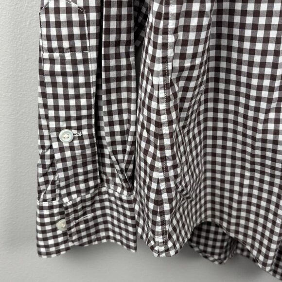 Ralph Lauren Men XL Shirt Brown Check Custom Fit button long sleeve Pony Casual - Picture 5 of 7